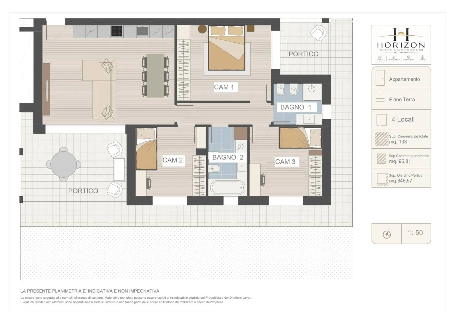 Planimetria Appartamento 3 come quadrilocale